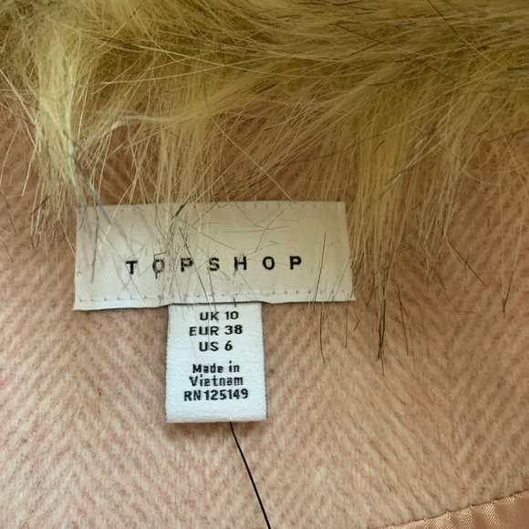 Topshop Monica Faux Fur Collar Coat - Picture 8 of 11